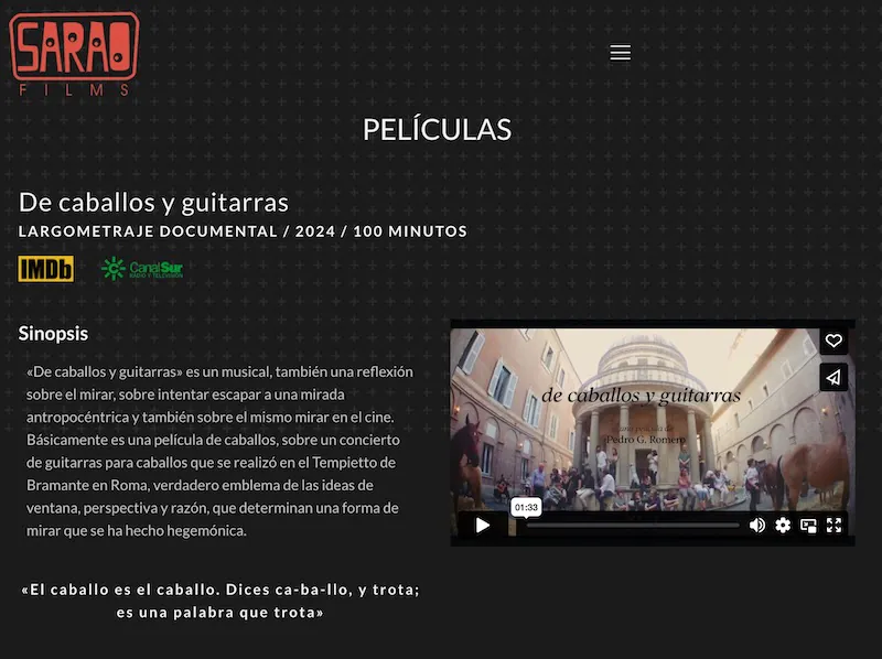 Documental De caballos y guitarras de Pedro G. Romero