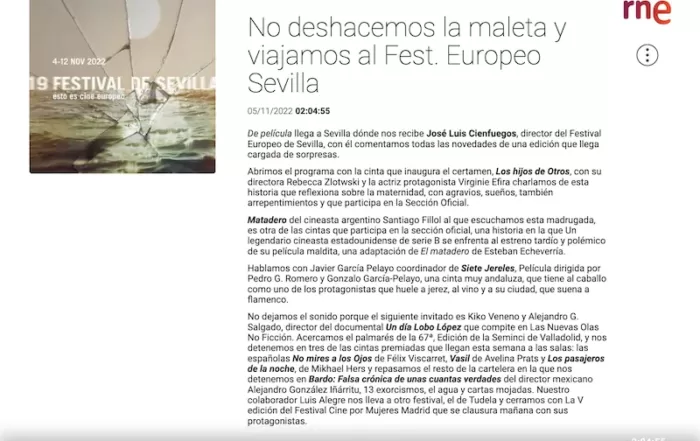 RTVE RADIO FESTIVAL DE SEVILLA SIETE JERELES