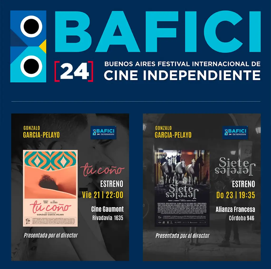 Carteles de Tu Coño y Siete Jereles en el Bacifi de Buenos Aires