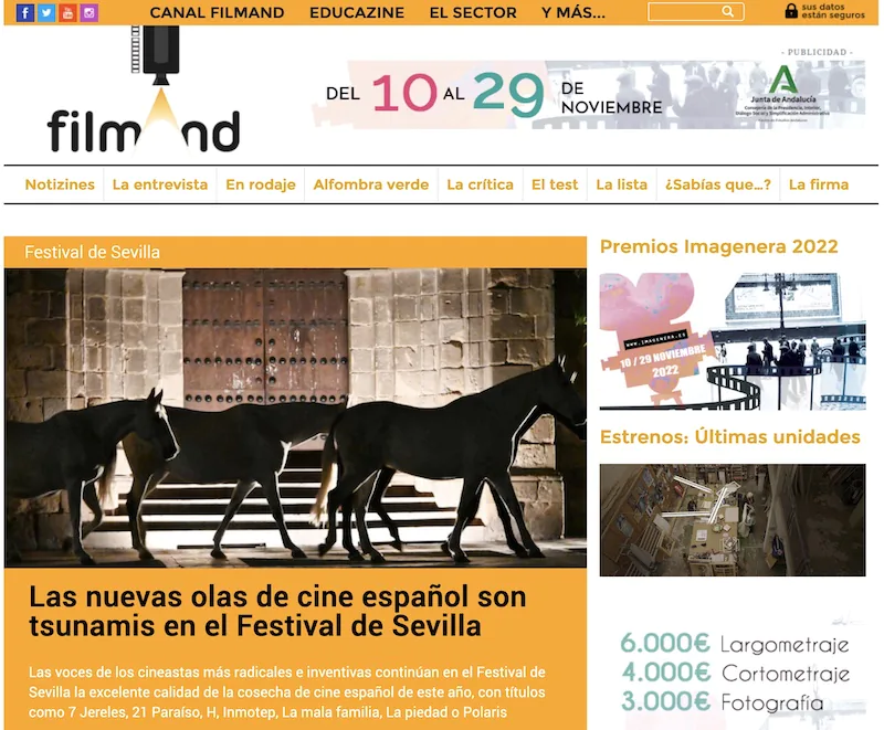Portada de filmand.es sobre Siete Jereles