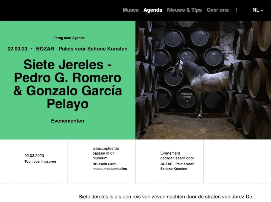 Siete Jereles en el C entro de Bellas Artes de Bruselas