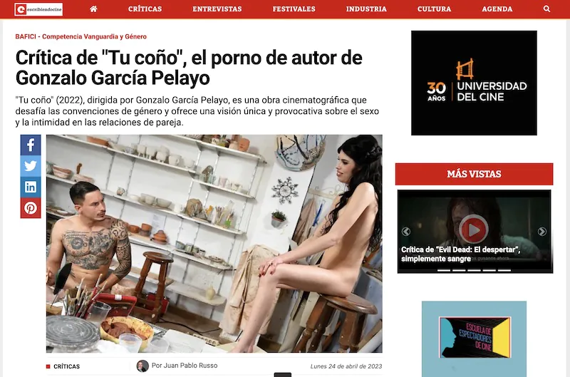 escribiendocine.com Crítica de cine sobre Tu Coño de Gonzalo García-Pelayo